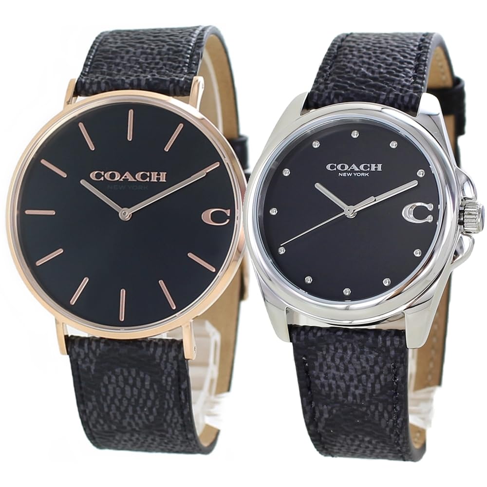 

Watch Pair Watch Storage Box Pair Watch Black Leather Watch 1460255014504112 [Coach] Men s Women s [Item]