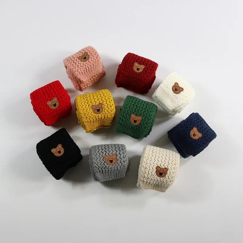 Warm Toddler Boy Girl Scarfs Cartoon Animal Bear Scarf for Boy Autumn Winter Outdoor Scarfs Lovely Kids Clothes Accessories