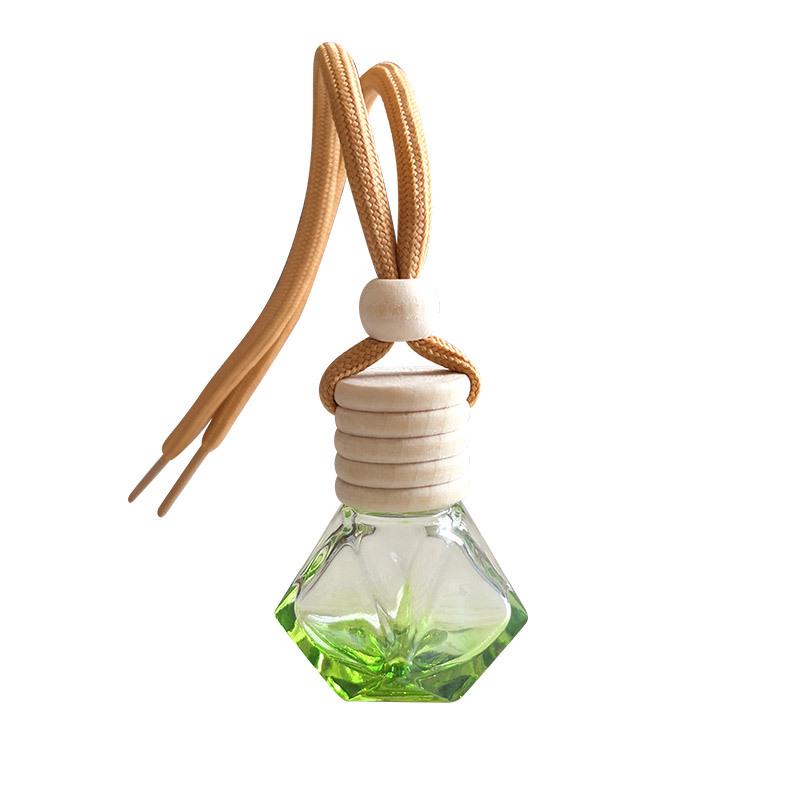 Colorful Diamond Car Perfume Pendant - Empty Glass Bottle Aroma Diffuser