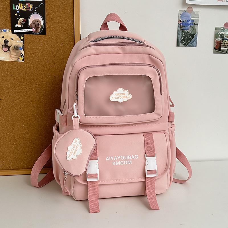

High-value soft girl casual schoolbag girl cute junior high school student backpack lightweight college student backpack