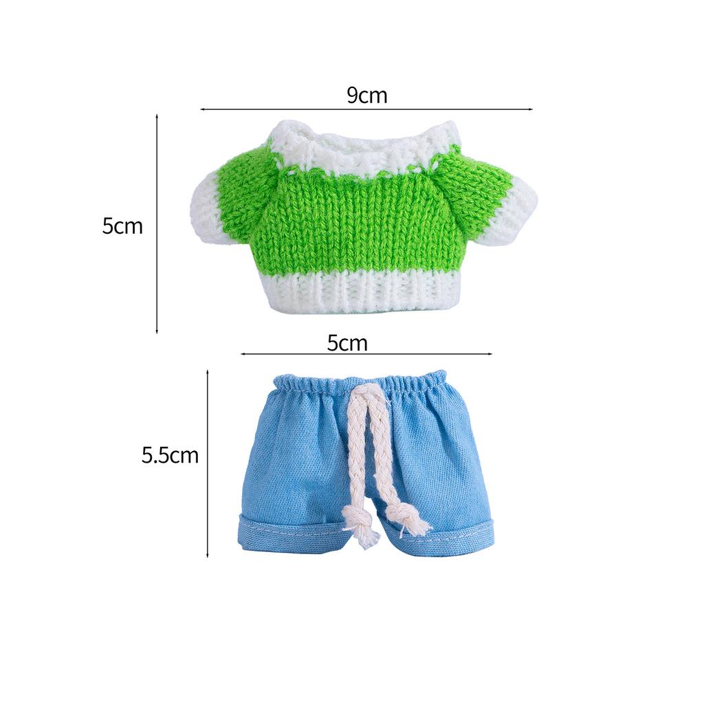 Sweater Jeans for 15-17Cm Labubu Plush Stuffed Doll Outfits DIY Mini Dolls Clothing Accessories
