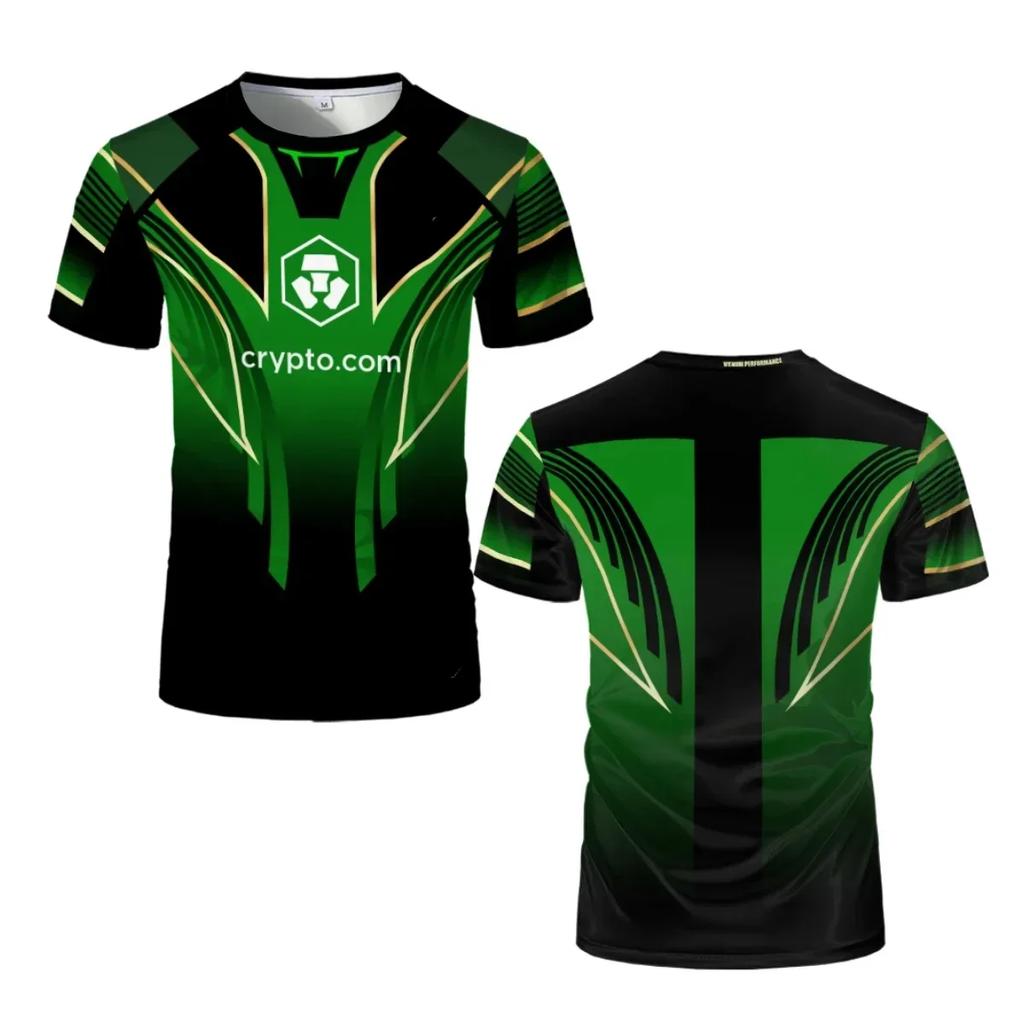 Fläktformade Rundhalsade 3D-tryckta Sport-T-shirts med Korta Ärmar för Utomhusbruk för Män och Kvinnor