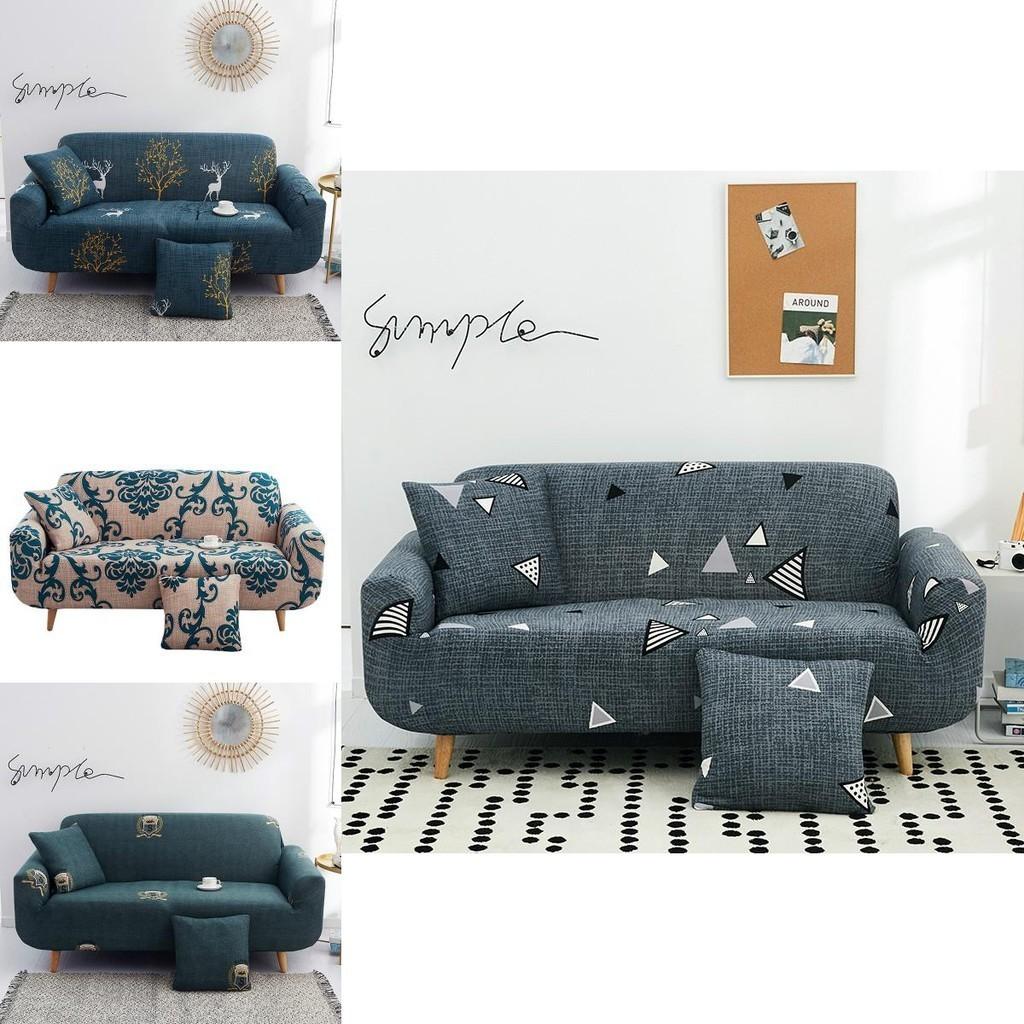 Housse de canapé à motif floral géométrique pour canapés 1/2/3/4 places avec tissu doux et extensible