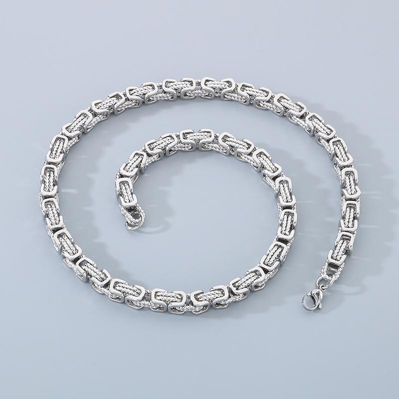 Hip Hop Special Byzantine Chain Necklace for Men Women 8MM Thick Imperial Chain Stainless Steel Jewelry Chunky Trendy Accessory