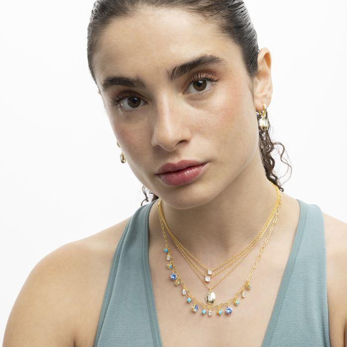 Collier Luxenter en argent 925 avec zircon brillant fini or jaune 18K - Keval