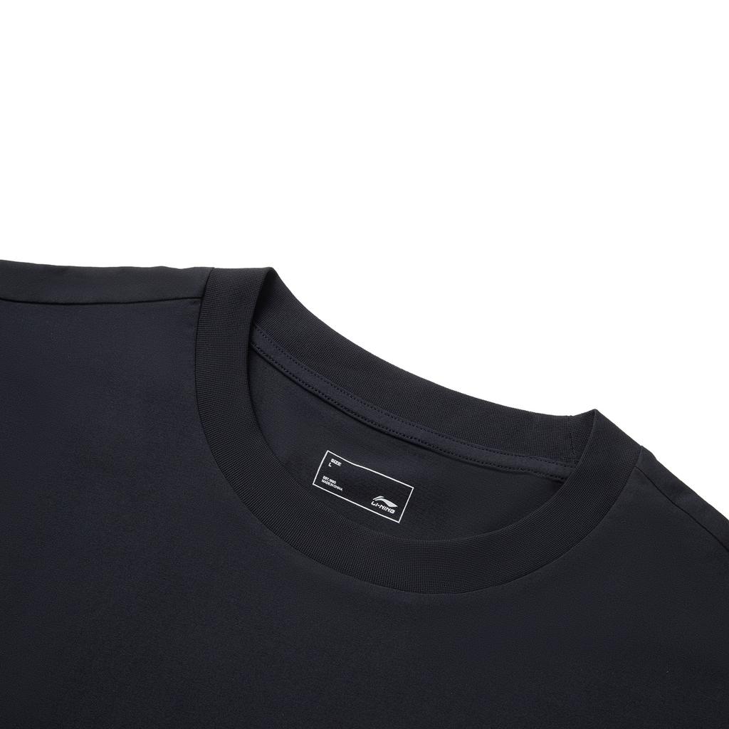 Li Ning Sports Trend Series Letter Round Neck Breathable Versatile Loose Short Sleeve T-Shirt Unisex Tops Deep-Dark-Blue AHSV201-3