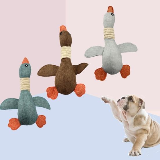 Indestructible Goose Dog Toy for Heavy Chewers Pet Stuffed Wild Goose Chew Toy with Squeaker Supports Healthy Chewing Instincts