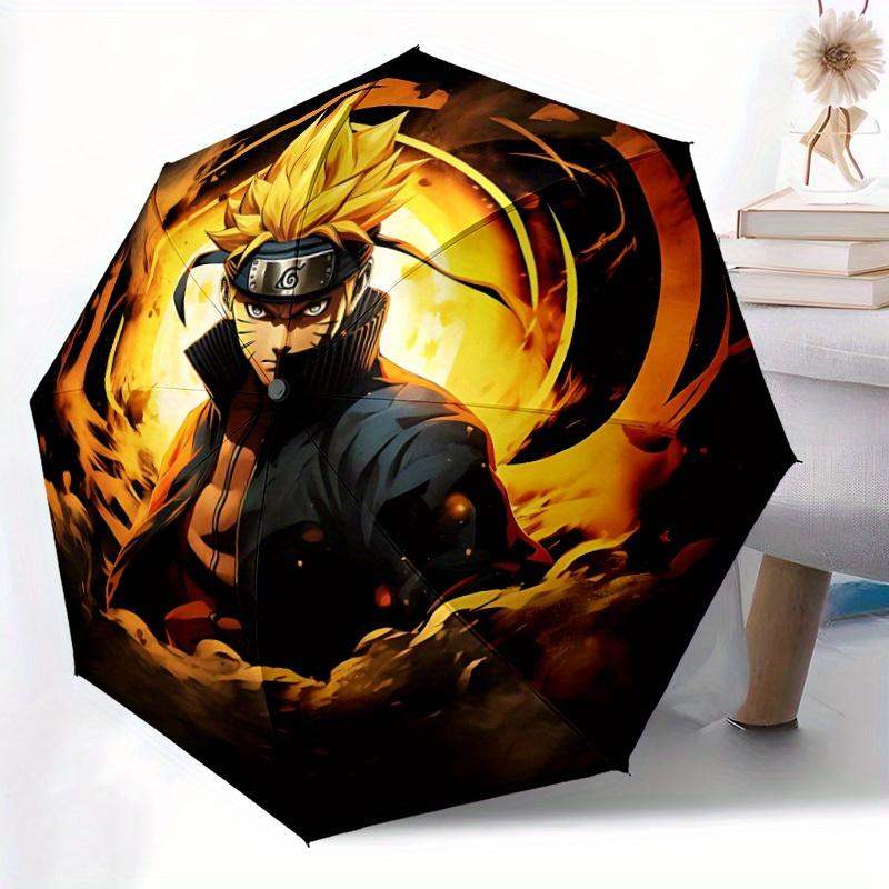 1pc Naruto Windproof Automatic Umbrella, Portable Folding Design, Lightweight for Women/Men211
