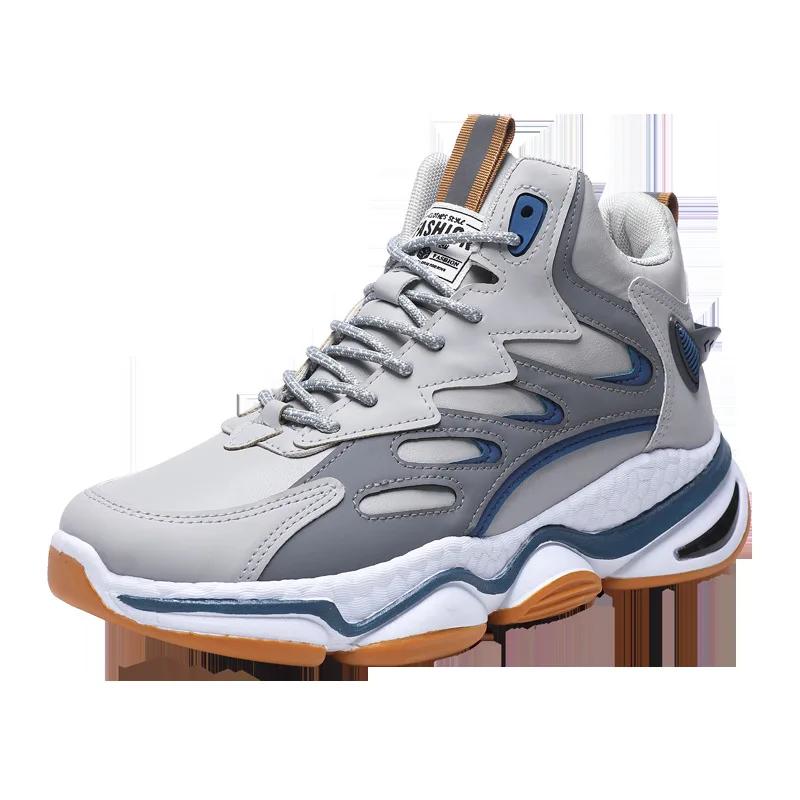 Fashion Thick Bottom Shoes Men High Top Casual Waterproof Versatile Sneaker Non-slip Breathable Running Shoes Tenis Masculino