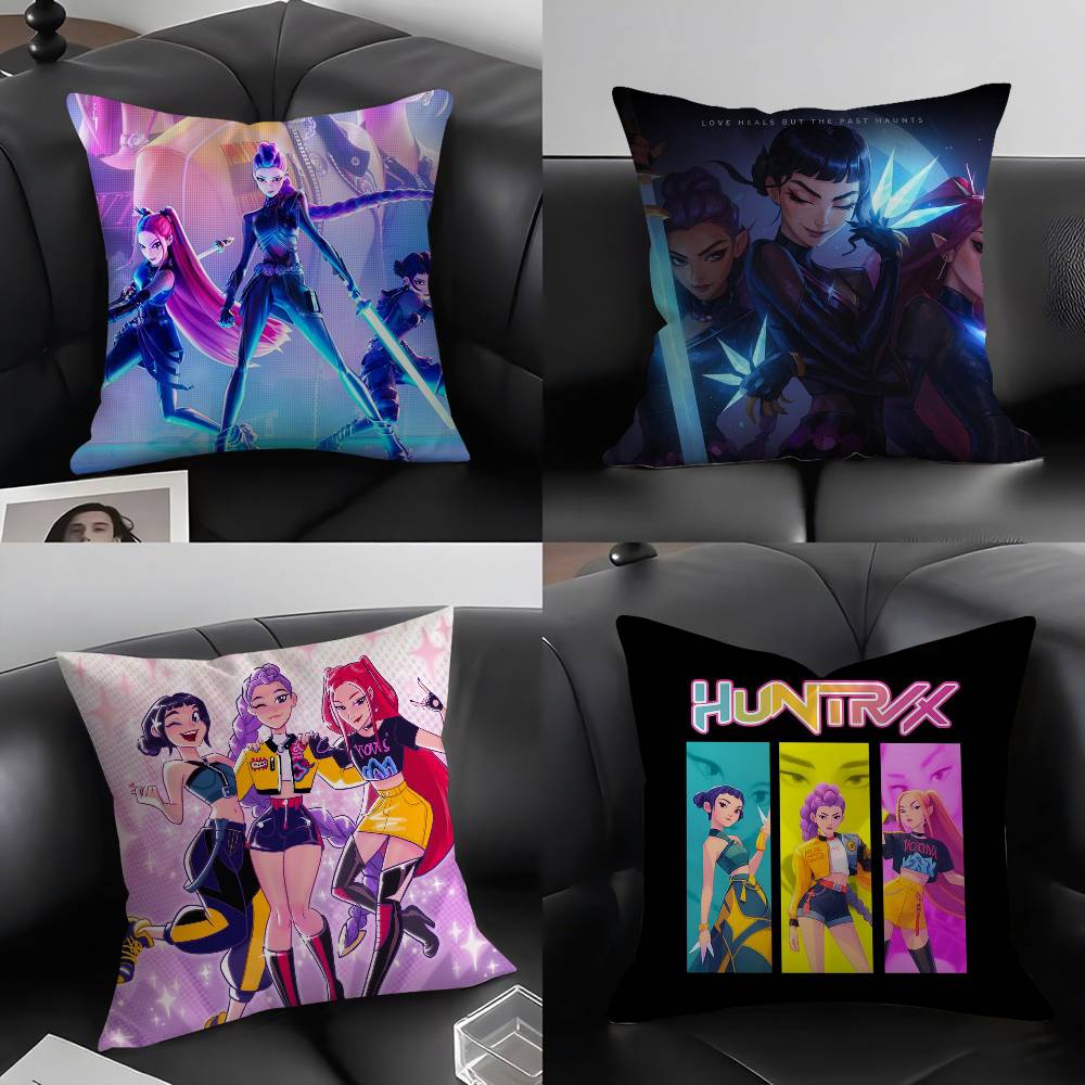 Anime Kpop D-Demon H-Hunters Pillow Case Sofa Short Plush Double-sided HD Printing Room Home Office Gift Cushion Cover