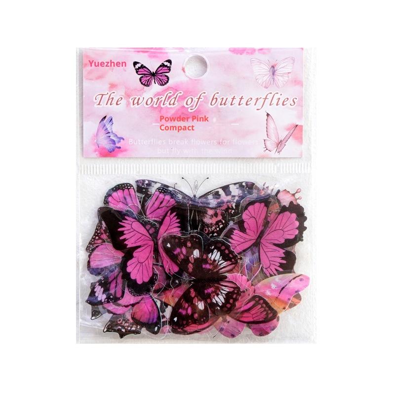 Butterfly Series Waterproof PET Stickers Pack of 40; Suitable for Art Collage & DIY Scrapbooking.