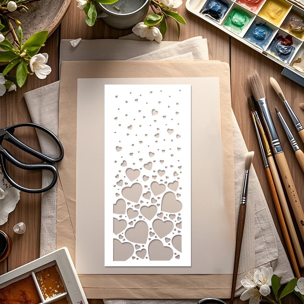 Love Pattern Drawing Stencil: PET Material for Journal Decoration & Spray Painting