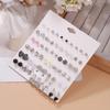 New Korean Version Fashion Pearl Diamond Earrings 10 Pairs of Simple and Small Flower Stud Earrings Combination Set