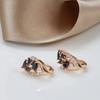 New Natural Black White Zircon Drop Earrings For Women Fashion  Rose Gold Earrings Luxury Vintage Wedding Jewelry