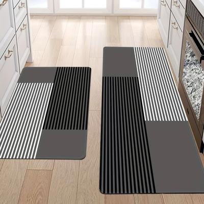 1PC Lines Ceometry Pattern Kitchen Rugs Non-Slip Door Mats Pop Design Bathroom Rugs Bath Mat Carpet for Home Sink Laundry Decor