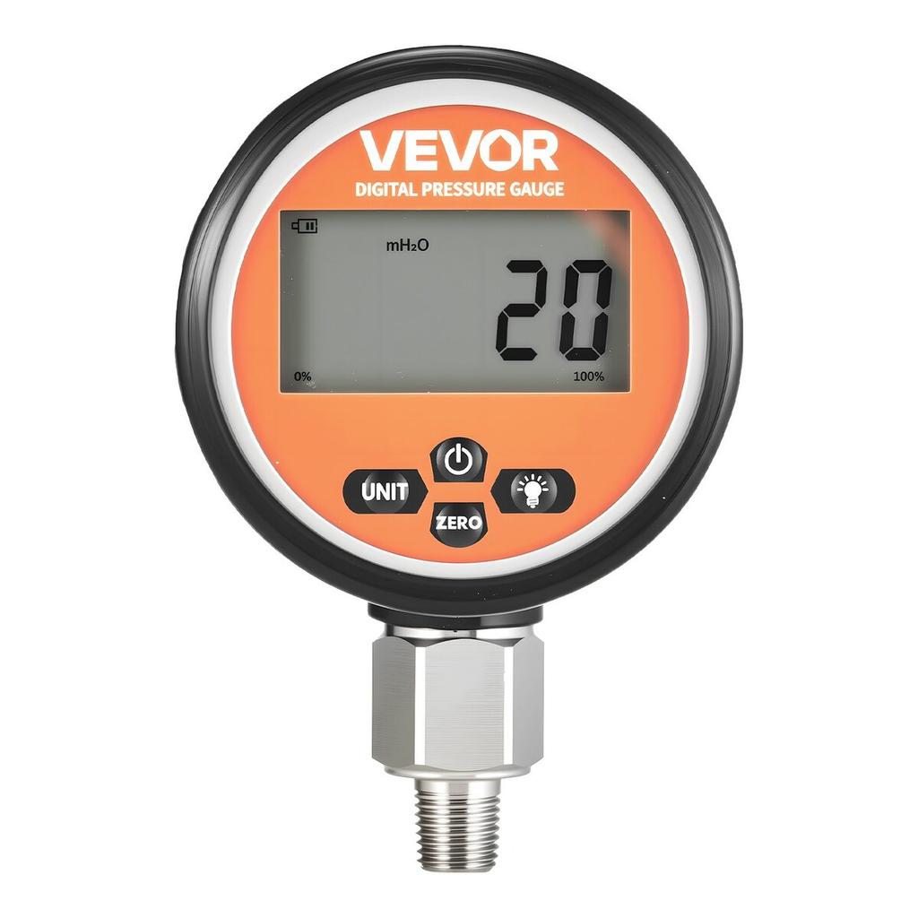Digital Hydraulic Pressure Gauge, 0-700 Bar (0-10000 PSI) Hydraulic Pressure Sensor, Manometer Tester with NPT Base Entry for Excavator Construction