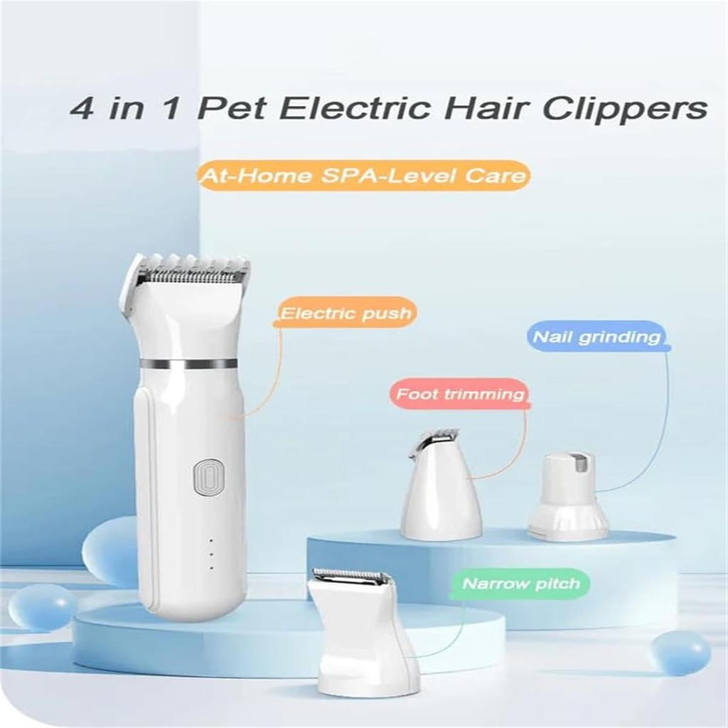 Zestaw do pielęgnacji zwierząt Lettuce Pets, Pet Pro z ceramicznymi ostrzami, Pet Pro 4 różne ostrza, Zestaw do pielęgnacji psów, Bezprzewodowy trymer elektryczny 4 w 1 do pielęgnacji łap,