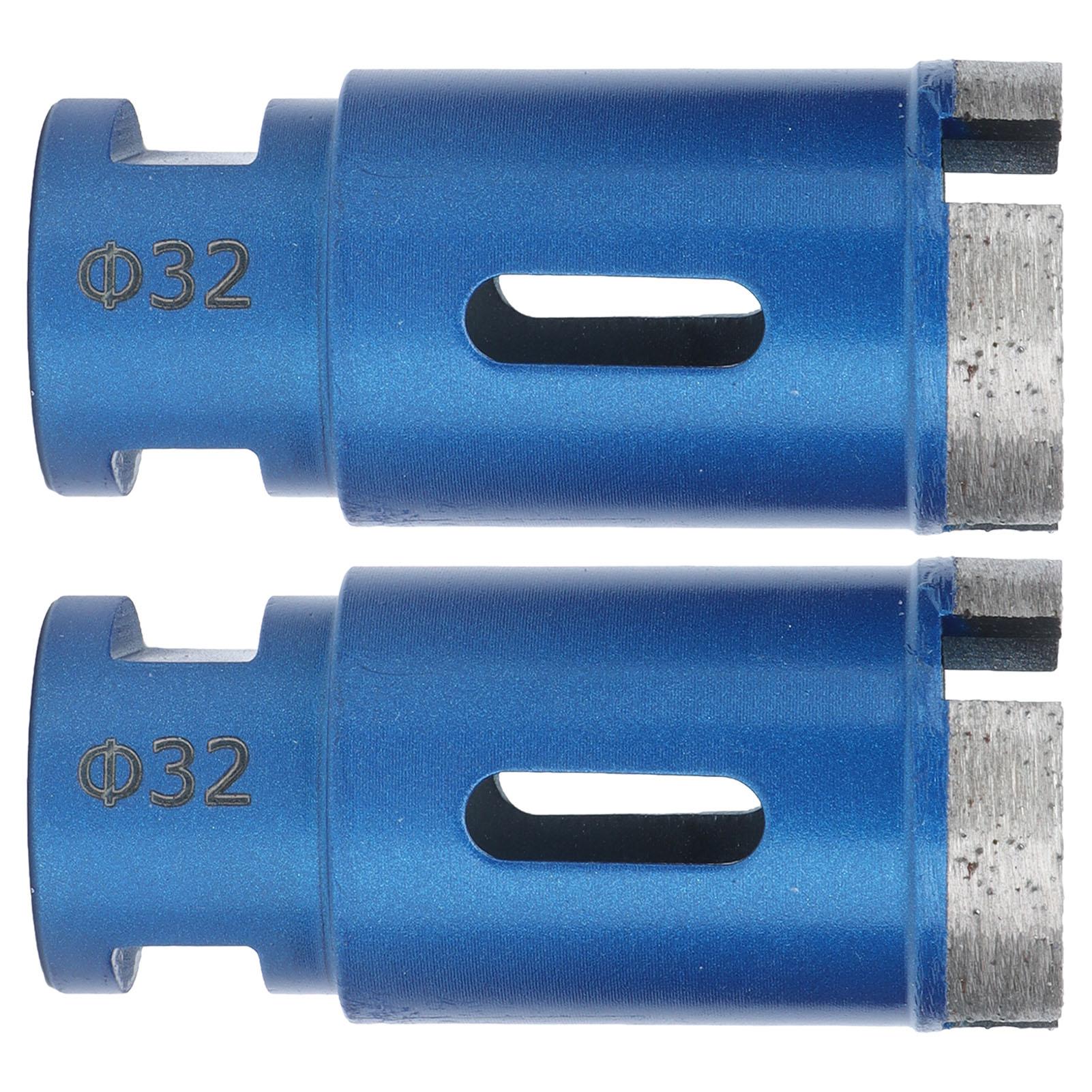 

2 шт. открывалки для отверстий в мраморе 32 мм заточенные прочные синие сверла для сверления отверстий для мрамора гранита