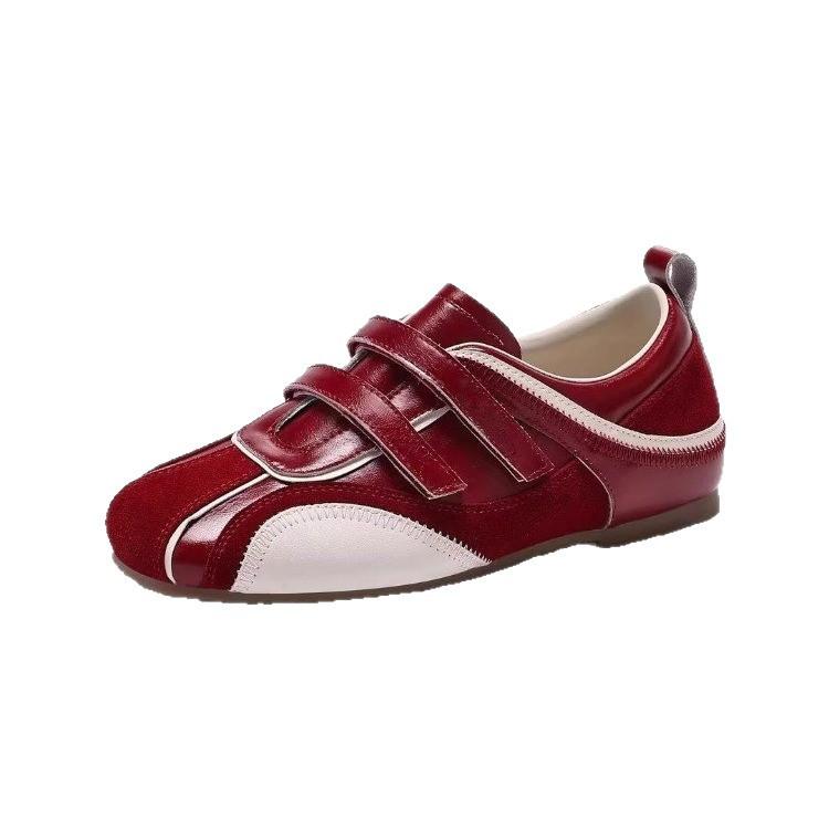 Thick-soled Lightweight Velcro German Training Shoes Women's 2025 Autumn New Fashion Versatile Casual Comfortable Soft-soled White Shoes