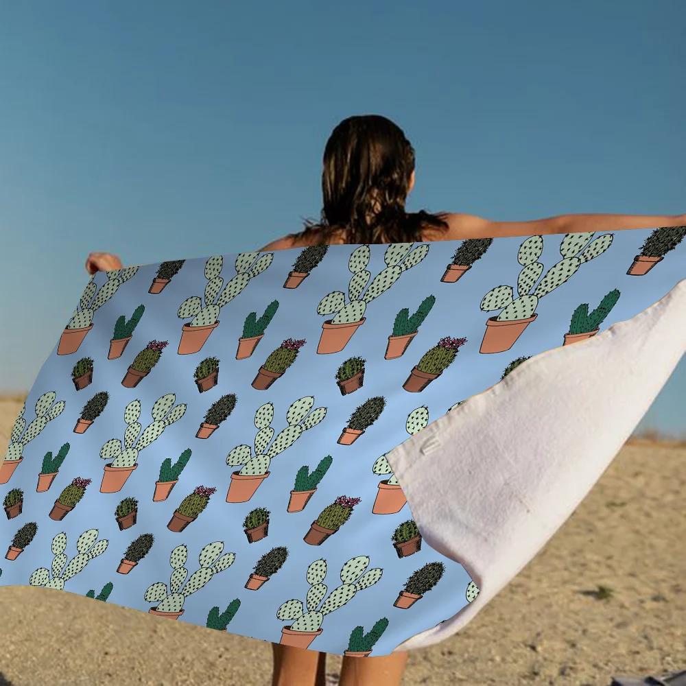 Cartoon Cute Cactus Plant Towel Microfiber Beach Towel Absorbent Quick dry Soft Yoga Swimming Resort Mountain Climbing Towel