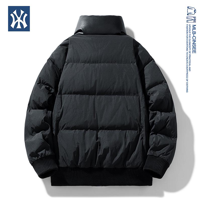 MLB & NY Co-Branded 2025 Winter Men's Down Jacket with Lamb's Wool Patchwork