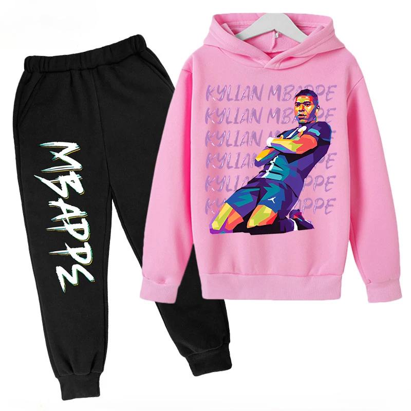 

Spring and Autumn Mbappe Printed Children s Hoodie Set Sweatshirt Pants Sportswear 2-piece Set for Boys and Girls Kids Clothes 130