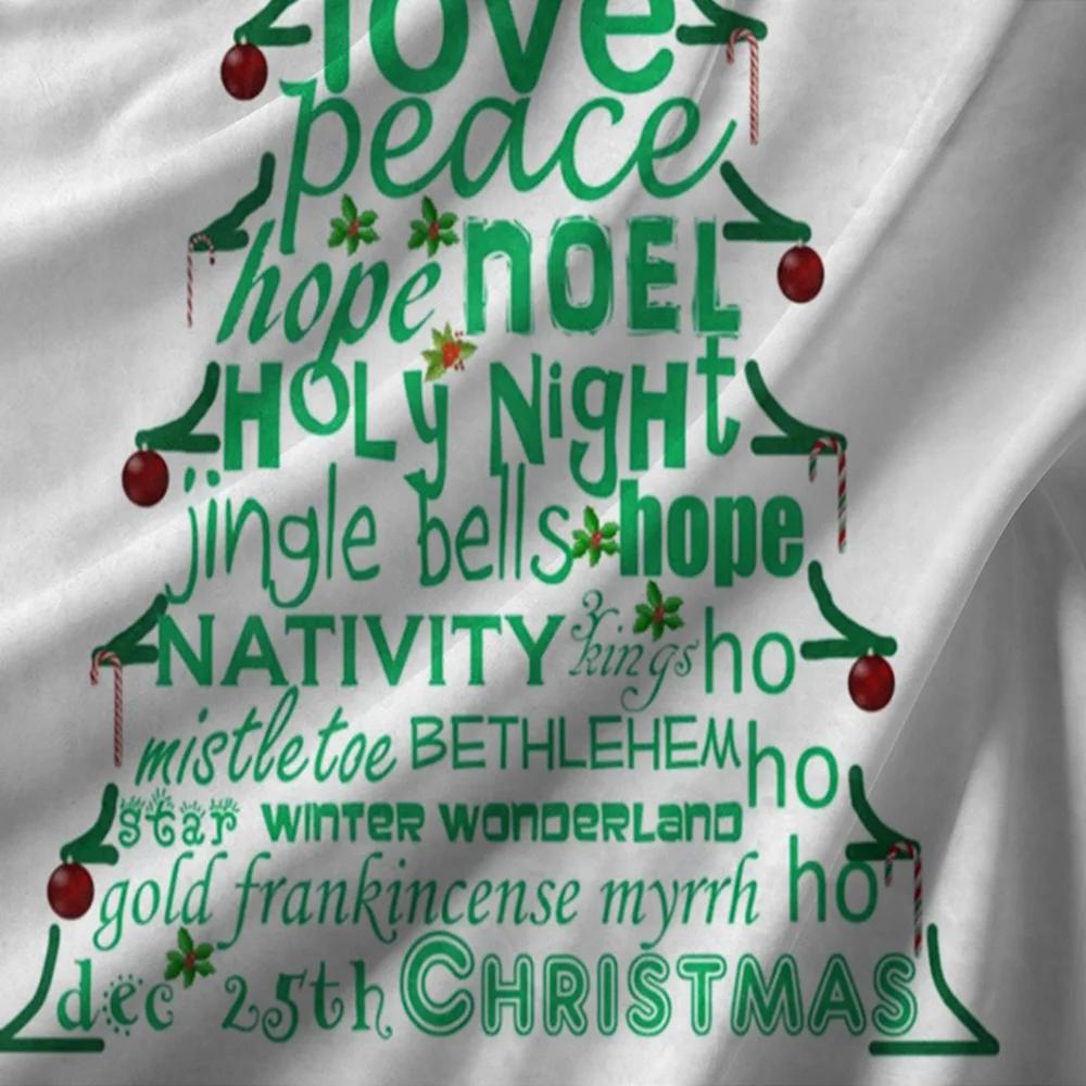 Festive Words Christmas Tree Fleece Blanket,Soft Plush Throw with Holiday Vocabulary for Cozy Winter Decor,Joy Love Peace Design