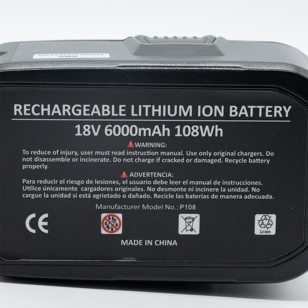 Compatible with Ryobi 18V 3.0A/P103/P108 Lithium-Ion Cordless Drill Battery