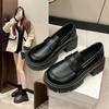 Large Size Loafers Women's British Style Small Leather Shoes 2025 New Japanese Versatile Retro Platform Heightening Mary Jane Shoes