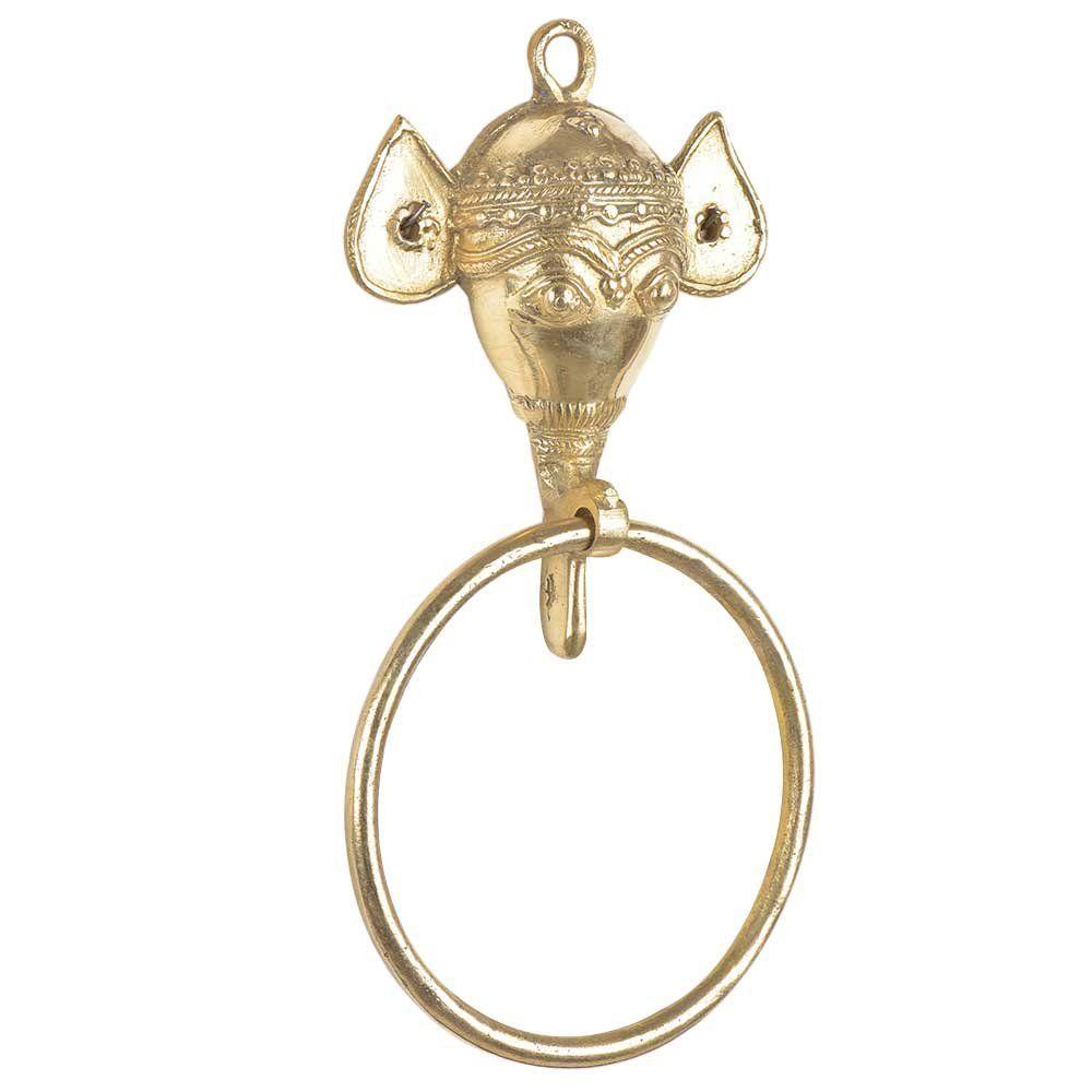 Dörrknackare i mässing med elefantmotiv - Vacker ytterdekoration - Guldaccessoarer