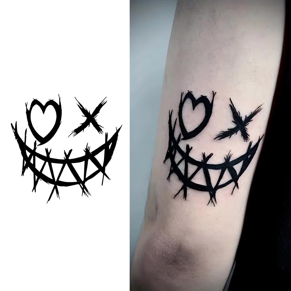1 Sheet Graffiti Anchor Compass Temporary Tattoos For Adults Hands Necks Ankle, Fake Tattoo Stickers Waterproof Realistic Tatoos