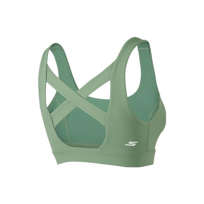 Skechers Solid Color Stretch Knit Sports Bra Women underwear Bay-Green P423W165-01R0