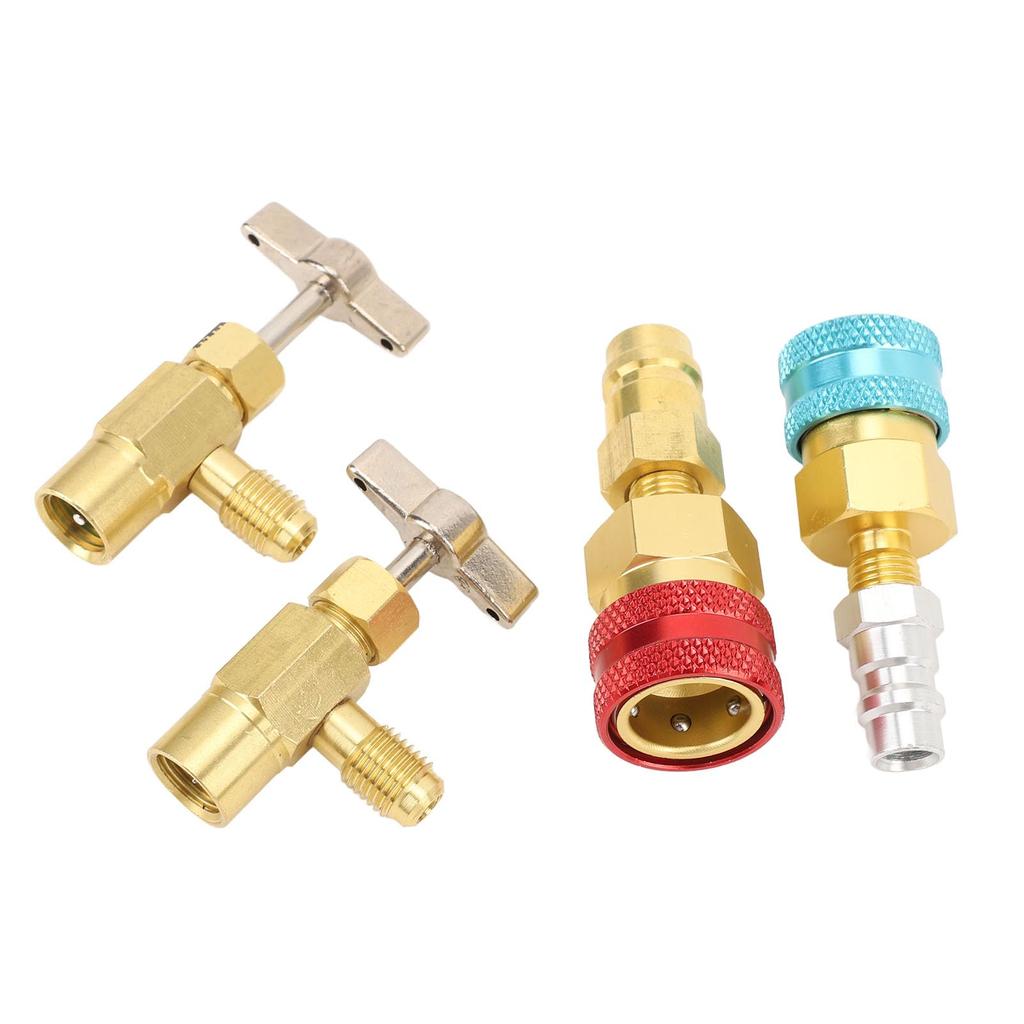 R1234YF to R134A Quick Coupler Kit, Self Sealing, High Pressure Adapter, Car AC Charging, Brass Material, Construction Tap