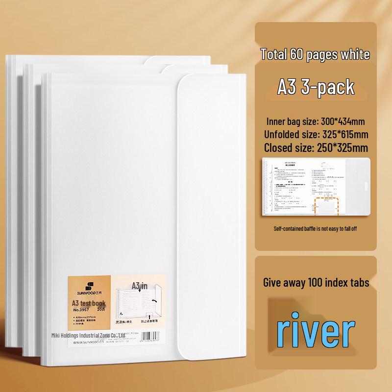 Large Capacity Test Paper Storage Bag with Transparent Insert Pages for Students