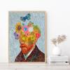 Van Gogh Figure Painting Self Portrait Abstract Canvas Painting Butterfly Flower Poster Prints Blue Wall Art Picture Room Decor