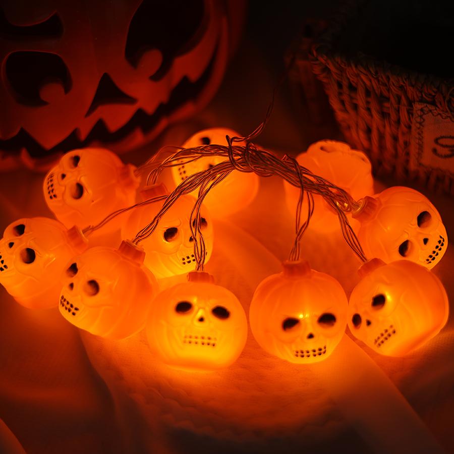 Halloween Pumpkin Lantern String LED Small Colorful Lantern Garden Bar Ghost House Shopping Mall Courtyard Decorative Lamp