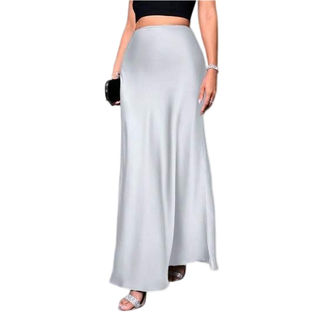 Women's Fashionable And Casual Design French Elegant Draped Satin Skirt