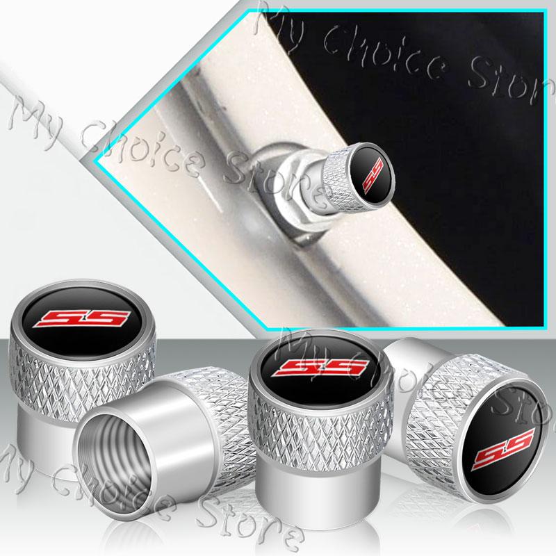 4Pcs/lot Car Wheel Tire Valve Stem Caps Waterproof Covers For Chevrolet SS Logo Camaro Cruze Aveo Silverado Accessories