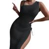 2024 New Beach Style Sexy Slit Long Dress Bikini Cover-Up Hollow-Out Cardigan for Women