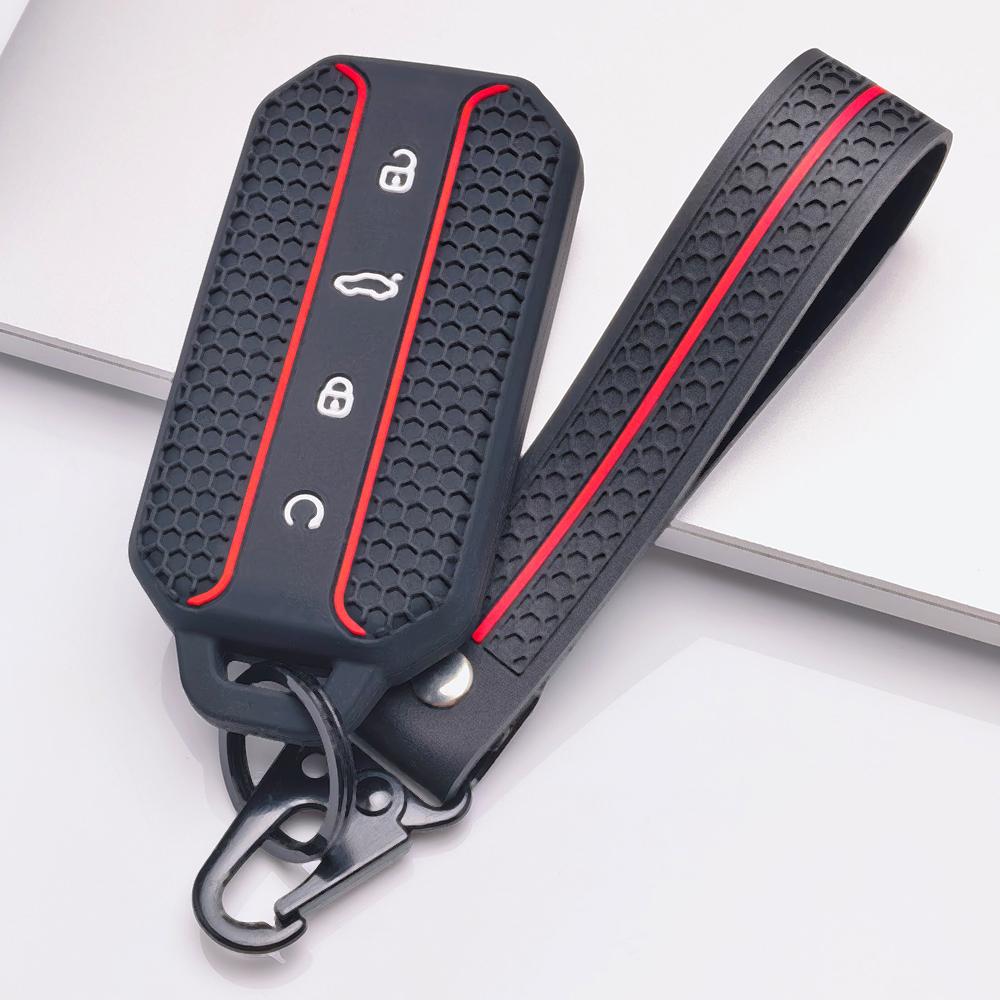 Honeycomb Car Key Cover for Chery Jaecoo 5 J5 J7 Tiggo 9 Arrizo 8 OMODA 5 Jetour with Keychain Honeycomb Texture Racing Stripe Key Shell Accessory