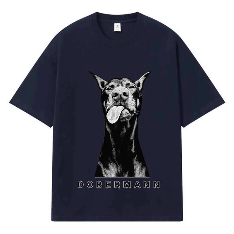 2026 Doberman Printed Graphic Streetwear Y2k Harajuku Men Women Clothes 100% Cotton T Shirt Casual Oversized Summer Men T-shirt