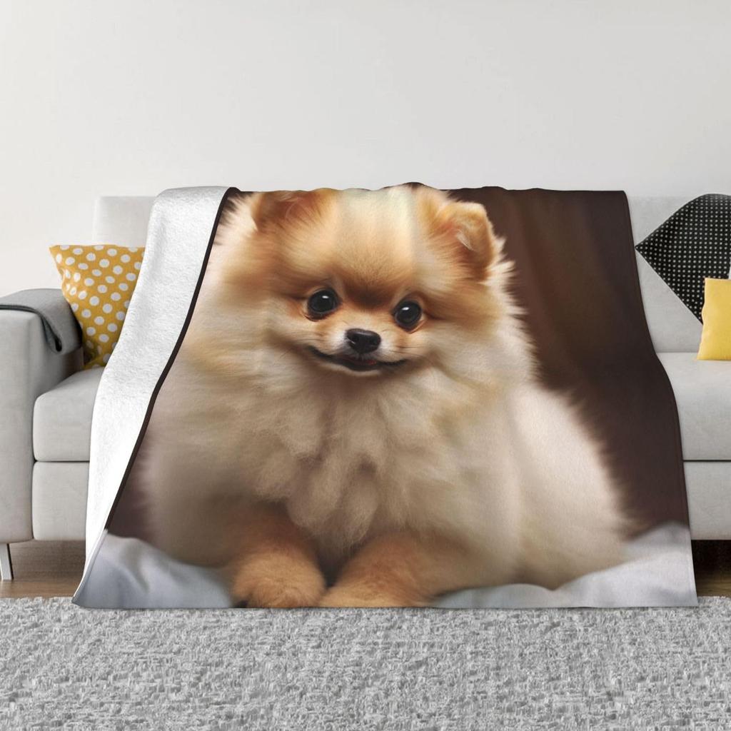 Cute cartoon dog Printed Blanket for Sofa Bed Travel Camping Living Room Office Conditioning Blanket for All Seasons Gifts