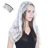 Uccellino Catholic Veil for Mass, with Attachment Comb, Non-Slip Lace Veil for Worship, Church Veil (White)