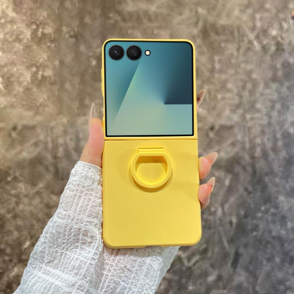 Matte Farbe Fingerringhalter Hülle Für Samsung Galaxy Z Flip 7 6 5 Schutz PC Hartschale Galaxy Z Flip 7 FE 7FE Rückseite
