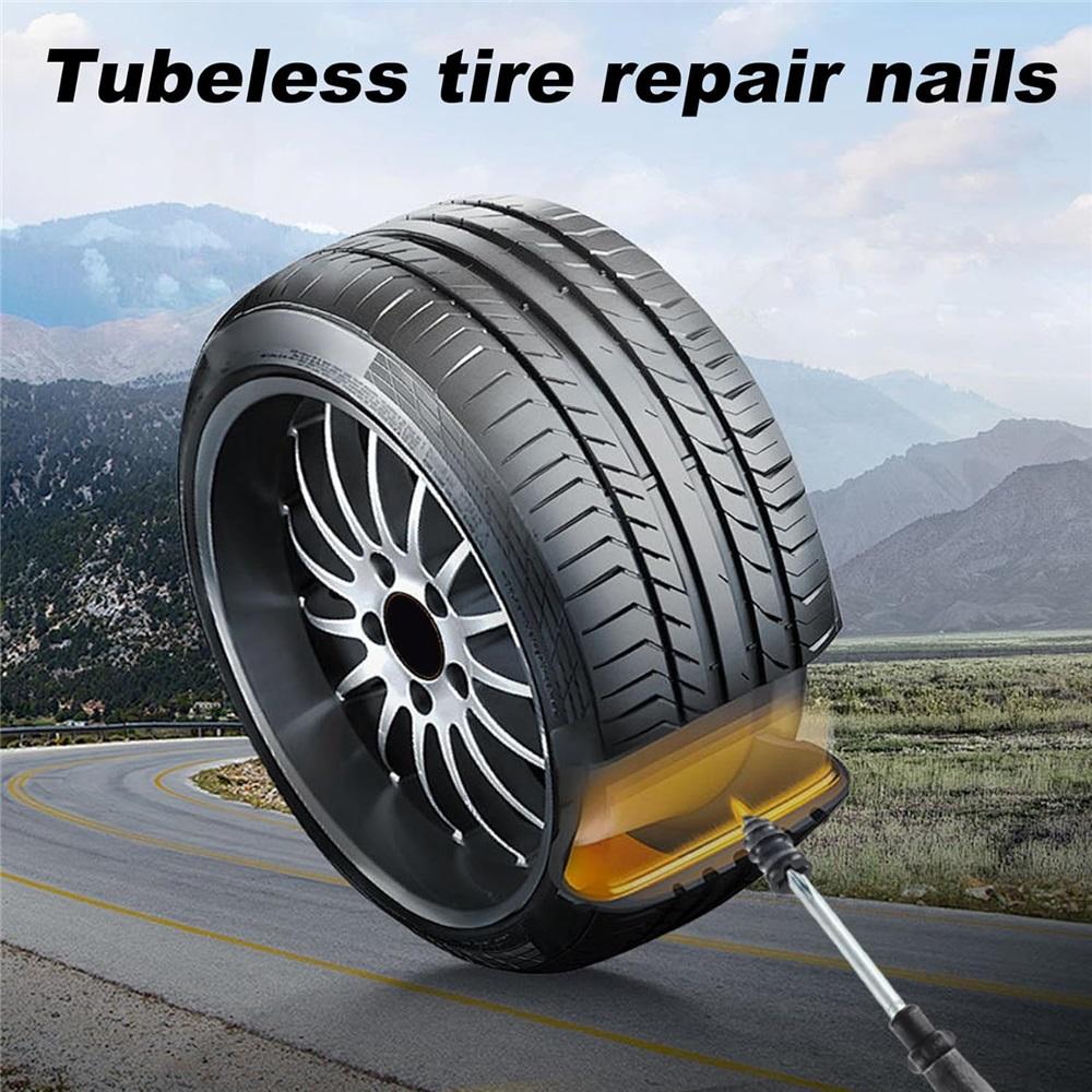 60-Piece Tubeless Tire Repair Pins – Rubber-Coated Metal Kit 12x5.2/15x6.6mm For Car, Motorcycle, Truck, Bicycle – Quick Repair, No Tire Removal