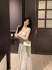 French High Waist Polka Dot Spaghetti Strap Maxi Dress for Women: A-line Summer Beach Vacation Style