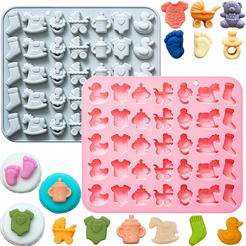 Baby Shower Chocolate Mold, Baby Theme Silicone Mold For Candy Gummy, Baby Onesie, Baby Bottle, Pacifier Baking Mold