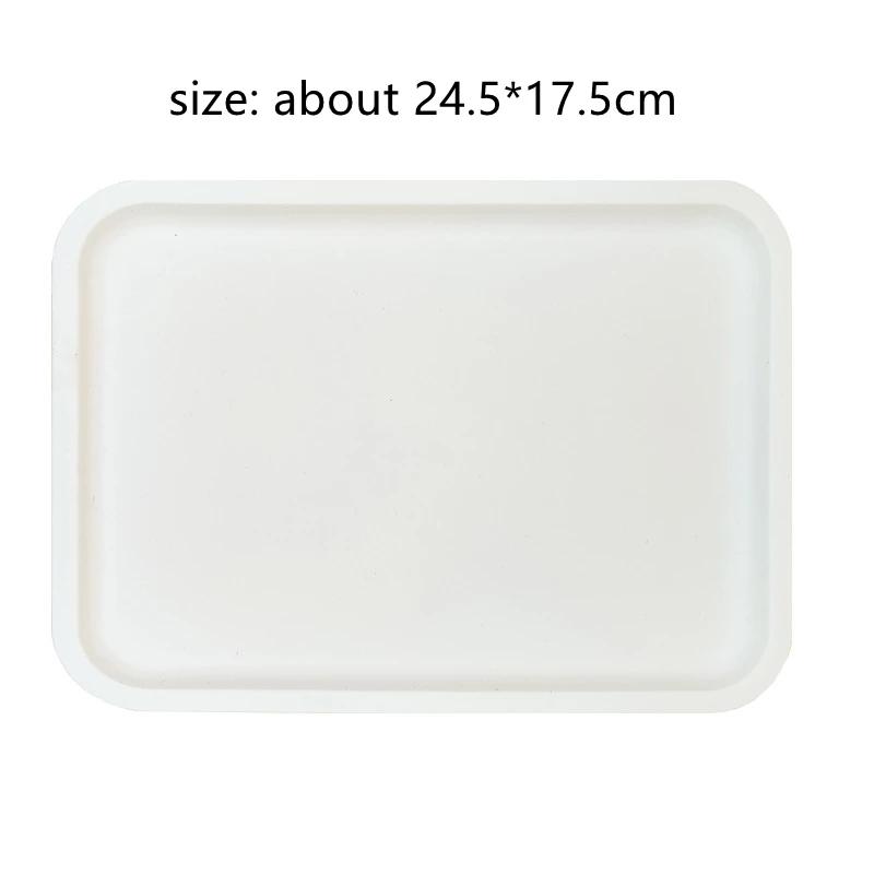 White Plastic Tray, Multi-function, Rectangular Storage Tray, Nordic Simple, Home, Kitchen, Supplies, Fruit, Dessert , 29*17cm