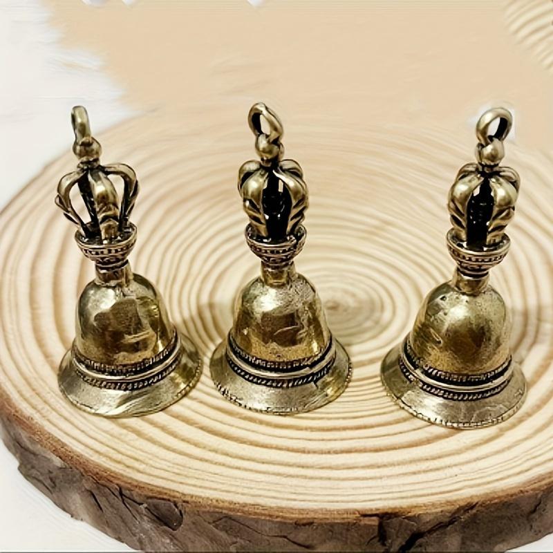 

3 шт. Латунный колокольчик Ключ Украшение для машины Колокольчик ветра Пуговица Бронзовый колокольчик Креативный кулон для украшения дома Рождество 3Pcs