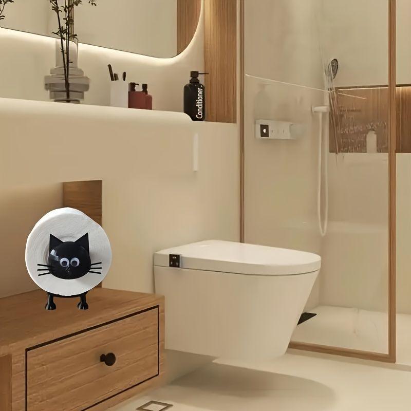 Cat Toilet Roll Holder, Toilet Paper Holder, Funny Toilet Paper Holder, Bathroom Decor, 3D Printed Black-Cat Loo Roll Holder,Paper Towel Roll Storage